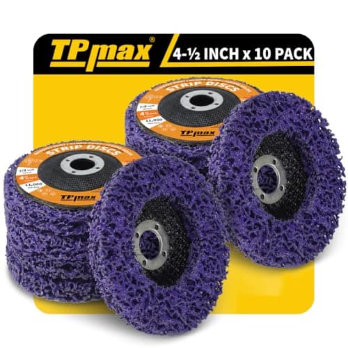 Image of 115mm 4.5 Inch Strip Discs Stripping Discs Rust Remover Wheel Remove Paint and Oxidation Poly Strip Wheel Disc Abrasive Angle Grinding Wheel - 10 Pack(Purple)