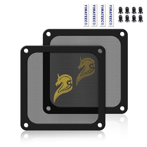 Image of YIMATEECO 140mm Fan Filter PC Dust Filter Computer Fan Grills Dust Mesh, Magnetic PC Dust Cover Dustproof PVC 50 Mesh(PVC Gentleman, 140 * 140mm, 2pcs, Black)