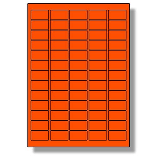 Image of Label Planet® 65 Per Sheet, 5 Sheets (325 Tomato RED Mini Labels), Matt Quality Self-Adhesive A4 Coloured Stickers, for Laser/Copier/Inkjet Printer, UK LP65/38C, 21.2 x 38.1 MM, for Printing
