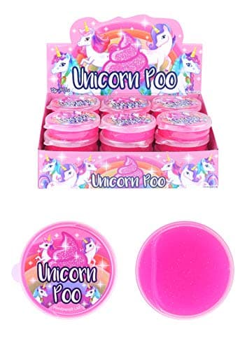 Image of Henbrandt 1 x Glitter Unicorn Poo Pink Putty Tub of Slime Squishy Stretchy Poo Toys Stress Relief Toy for Kids Putty Unicorn Party Bag Favours Loot Bag Fillers Lucky Dip Favours Stocking Fillers