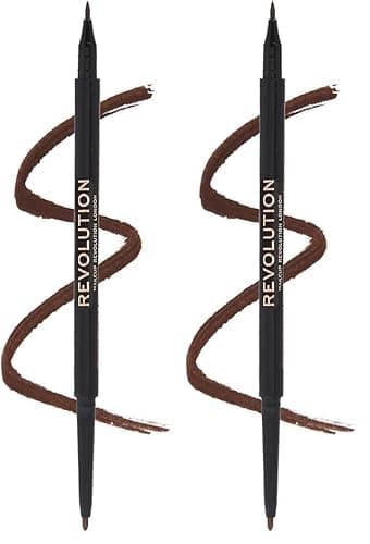 Image of Makeup Revolution, Revolution Felt & Kohl Eyeliner, Brown (Pack of 2)