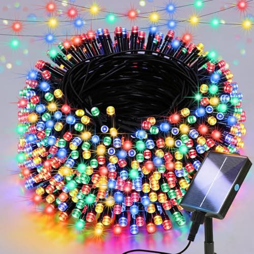 Image of Lighprenix Solar Lights Outdoor Garden - 20m 200LEDs Solar Powered Waterproof Multicolor Fairy Lights with 8 Modes, Upgrated Large-Capacity Outside Decorative String Lights for Tree/Fence/Gazebo/Mesh