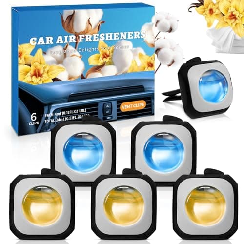 Image of SCENTORINI Car Air Freshener, Vent Clip, 2 Fragrance, Cotton, Vanilla for Cars, New Car Smell, Adjustable Scent Strength, Cars Perfume Air Freshener 6 Pack