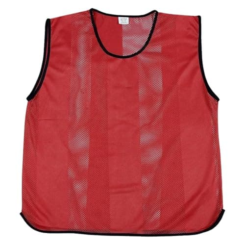 Image of 10 X Training Bibs Mesh Football Training Equipment Sports Vest - Quick Dry Football Bibs Adult For Rugby, Cricket, Netball or Basketball Pack of 10 - Ideal Team Practice Vest (Adult Sizes, Red)