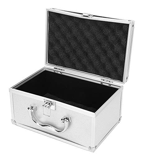 Image of Dioche Box Aluminium Storage 230x150x125mm Aluminum Alloy Portable Toolbox - Durable Lightweight Instrumentation Display Box/Cover with Protective Sponge Lining