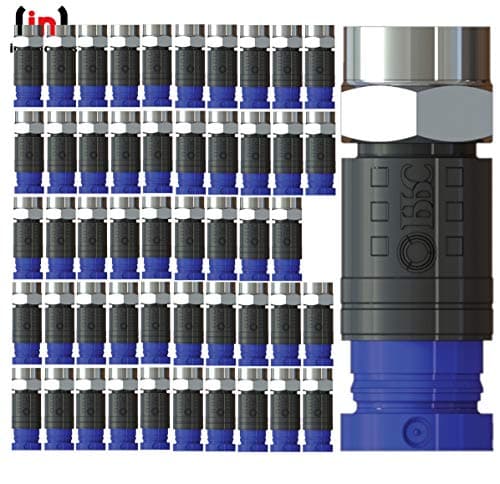 Image of Inbrackets Compression F Connector Professional CMX100 for CT100 WF100 RG6 coaxial COAX Satellite Aerial Cable (50 Pack)