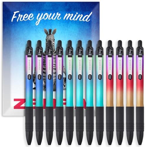 Image of Zebra Z-Grip Smooth Ballpoint Pen - 1.0mm Nib - Black Ink - Metallic Ombre Barrels - In Envelope Gift Packaging (Pack of 12)