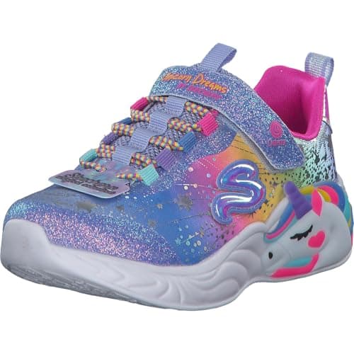 Image of Skechers Girl's Unicorn Dreams Sneakers, Blue Textile/Multi Trim, 13 UK Child