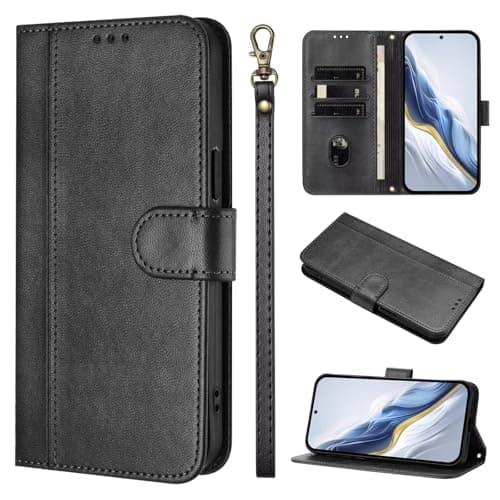 Image of For Huawei P Smart 2019 Leather Phone Case,Magnetic Closure Full Protection Book Folio Design,Wallet Case Cover [Card Slots] and [Kickstand] For Huawei P Smart 2019 -Black