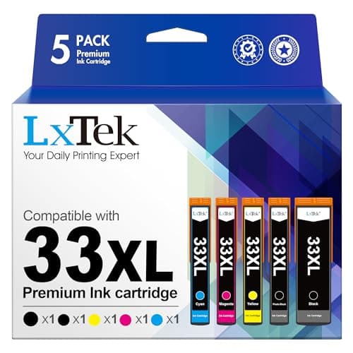 Image of 33XL Compatible Replacement for Epson 33 XL Ink Cartridges for Epson Expression Premium XP-640 XP-530 XP-900 XP-540 XP-7100 XP-830 XP-630 XP-645 (5 Pack)