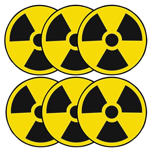 Image of Haobase 6 Pcs Radiation Nuclear Symbol Danger Safety Warning Sign Stickers - Self Adhesive Vinyl - 8cm x 8cm
