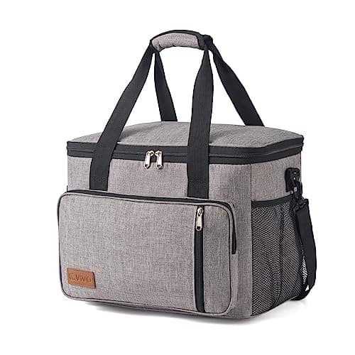 Image of 15L Cooler Bag Thermal Insulated Picnic Family Lunch Bag Waterproof Cool Bags Large Shopping Bag for Beach Picnic Camping Travel Grey