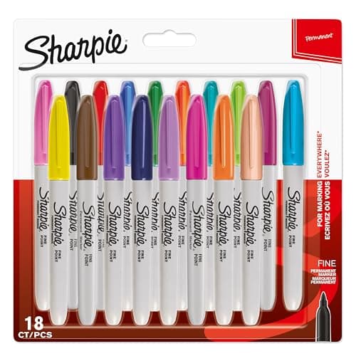 Image of Sharpie Permanent Markers | Fine Point | Assorted Fun Colours | 18 Count