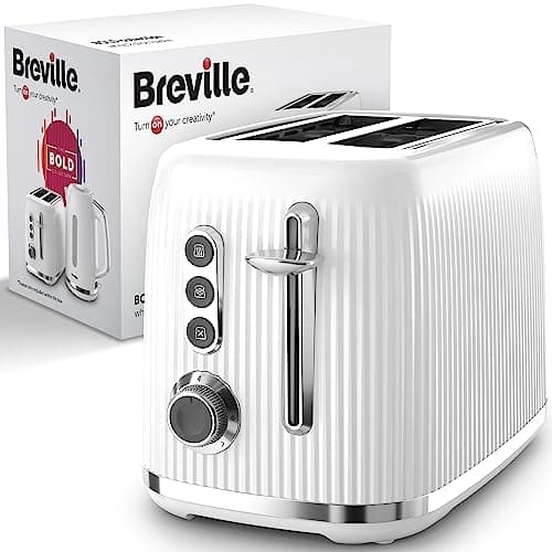 Image of Breville Bold 2 Slice Toaster with High-Lift and Wide Slots | White and Silver Chrome [VTR037]