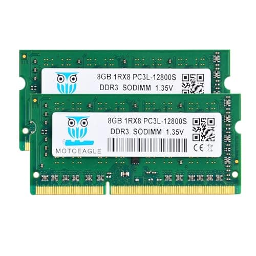 Image of 16GB 1RX8 PC3L-12800S RAM, 16GB Kit (2x8GB) DDR3L-1600 SODIMM PC3L-12800 DDR3 1600Mhz 1Rx8 1.35V Dual Rank RAM for Laptop 204 PIN CL11