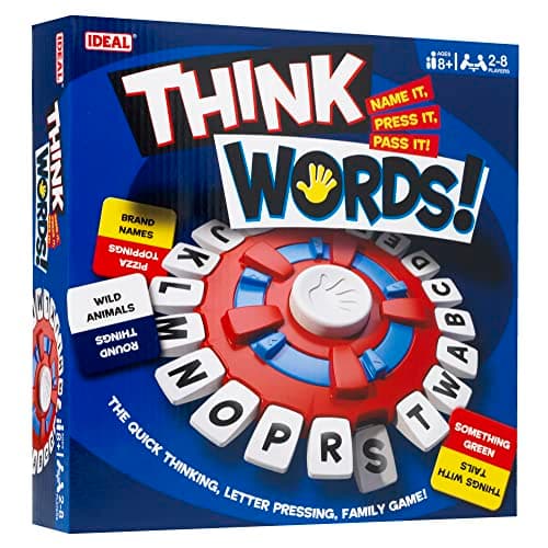 Image of IDEAL Think Words | The Quick Thinking Letter Pressing Game | For Ages 8+ | For 2-8 Players | Easy to Play | Answer in 10 Seconds | Bring Friends & Family Together | Gift Idea For Christmas & Birthday