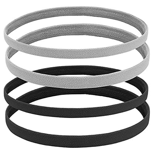 Image of Molain Elastic Non-Slip Sports Headbands 4 Pieces Athletic Exercise Sport Football Headbands Silicone Grip Hairband Mini Sweatband
