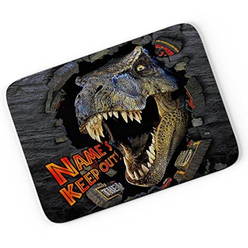 Image of Personalised Mouse Mat JURASSIC PARK TREX DINOSAUR Computer Pad PC Laptop Gamer Work Teacher Gift