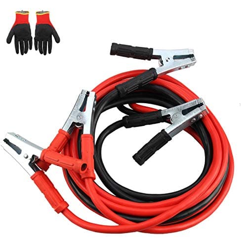 Image of Holdfiturn Jumper Cables 5M Heavy Duty Booster Cables 2000Amp Professional Battery Booster Jumper Cables and Gloves Jump Leads for HGV Cars Vans and Trucks