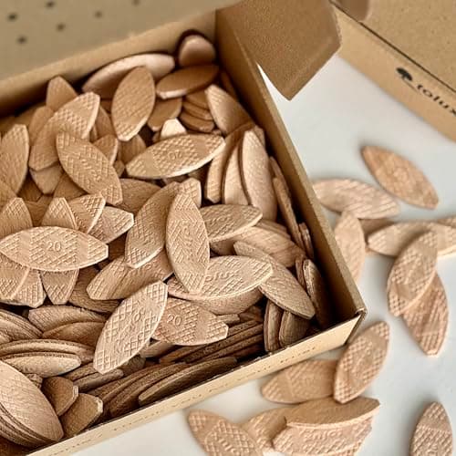Image of Tolux Wood Biscuits Size Number 10, Pack of 1000 pcs, Lamello Biscuits, Biscuit Joiner, Beech Wood Dowels for Carpenters and DIY Projects.