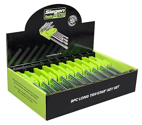 Image of Sealey Siegen 9pcs Long TRX-Star* Key Set - Display Box of 10- S01264