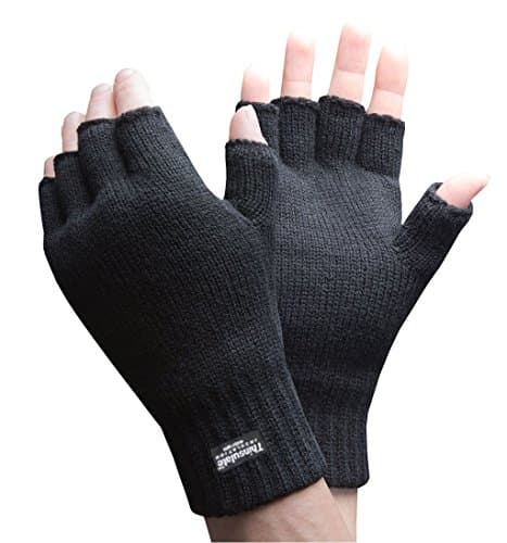 Image of Mega_Jumble® UNISEX HEATGUARD WARM WINTER 3M Thinsulate™ THERMAL FINGERLESS GLOVES (Standard Size)