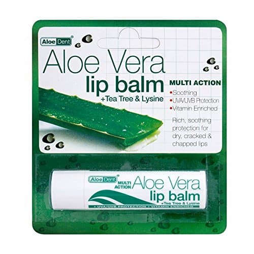 Image of Optima Aloe Vera & Tea Tree Lip Balm (6 Pack) - Soothing, Glossy Finish, 4g Each