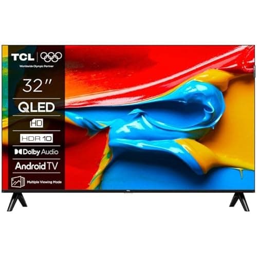 Image of TCL TV 32V4C - 32" HD Smart QLED Direct LED with Android TV and HDR - Compatible with Google Cast and Google Home, Delgado Design