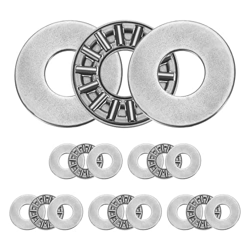 Image of sourcing map 6 Sets AXK1024+2AS Thrust Needle Roller Bearings with Washers, 10x24x4mm Chrome Steel Needles Roller Bearing, P5 (ABEC 5)