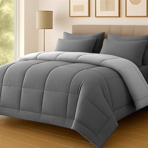 Image of Pamposh Super King Duvet 10.5 Tog - Premium Microfiber Two-Tone Coverless Superking Duvets - All Year Round Coverless Duvet Super King Size for Allergy Sufferers, Designed in UK