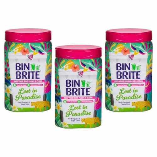 Image of JMS we create smile 3 x Bin Freshener Deodoriser Powder, Leaves Your Bin Smelling Great for Indoor and Outdoor Bins - 500g (Fresh Papaya)