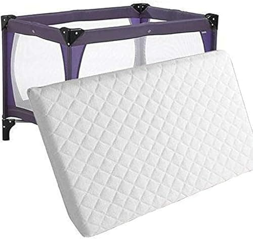 Image of Extra Thick Premium Cot Mattress – Fits Most Graco/M&P Cots – Ultra-Comfort Quilted, Breathable & Hypoallergenic, Firm Support Foam, Easy-Clean Removable Cover - UK Made (95cm x 65cm x 6cm)