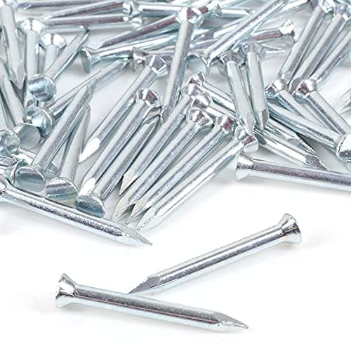Image of Pack of 25 Flat Head Masonry Nails - 2.5mm x 25mm Rust Resistant Silver Zinc Finish