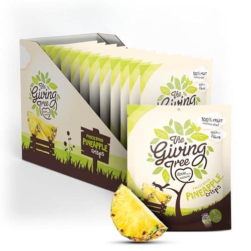 Image of The Giving Tree Freeze Dried Fruit Crisps - Vegan, Gluten Free Nutritional Crisps Pineapple 18g Pack of 12