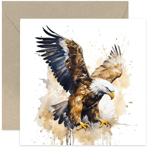 Image of Watercolour Bald Eagle Greeting Card - Birthday Card for Him - Father's Day Card for Dad - Thinking of You - Congratulations Eagle Card Eagle Scout | Blank Inside Envelope
