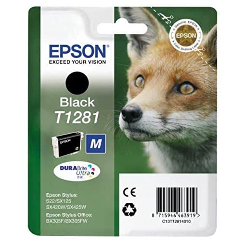 Image of Epson Stylus SX425W - Epson T1281 Original Black Ink Cartridge