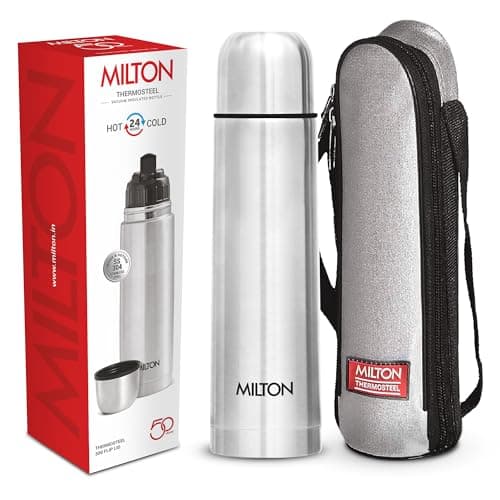 Image of Milton Vacuum Flask for Hot Drink 500 ml (16 oz), Stainless Steel Double Walled Insulated Water Bottle for 24 Hour Hot and Cold Drinks, Leak Proof, BPA Free, Thermosteel Flip Lid