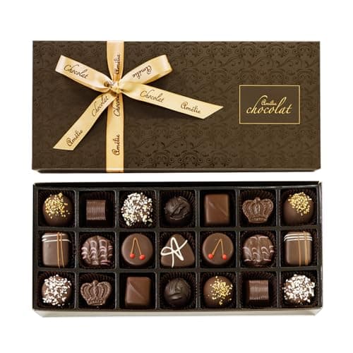 Image of Amelie Chocolat Luxury Collection | Luxury Handmade Dark Chocolates | Adult Chocolate Gifts | 21 Assorted Chocolates | Belgian Chocolate Gifts | Assorted Fillings | Pralines