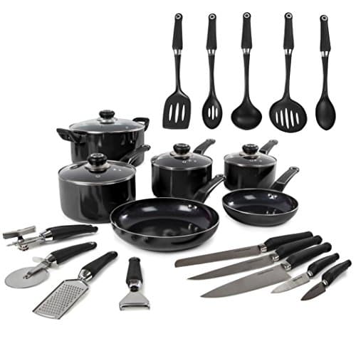Image of Morphy Richards Equip 6 Pan 14 Piece Tool Set-Black, Aluminium