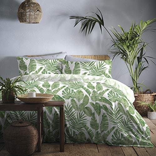Image of Dreams & Drapes - Tahiti - Easy Care Duvet Cover Set - 1 pc, Super-King Bed Size in Green