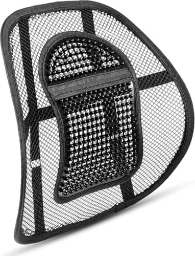 Image of BARGAINS-GALORE Mesh Black Lumbar Cushion - Office Seat Spine Support Pain Relief | Lower Back Posture for Work, Computer or Gaming Desk, Driving | Healthy