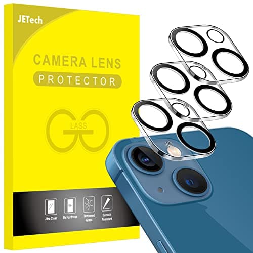 Image of JETech Camera Lens Protector for iPhone 13 6.1-Inch and iPhone 13 mini 5.4-Inch, 9H Tempered Glass, HD Clear, Anti-Scratch, Case Friendly, Does Not Affect Night Shots, 3-Pack