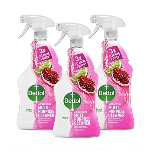 Image of Dettol Power and Fresh Pomegranate and Lime Multi Purpose Spray 1000ml x3