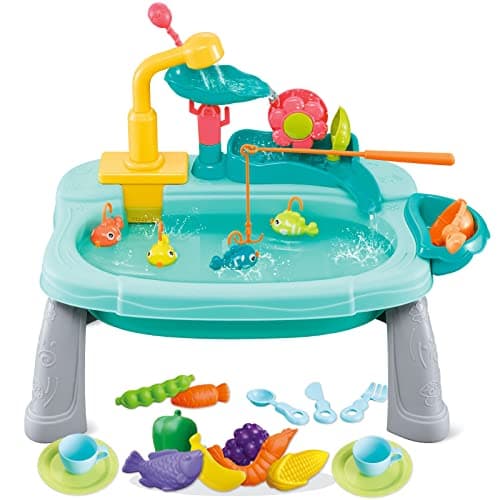 Image of Ark miido 3 in 1 Kitchen Sink Toy with Running Water, Kitchen Sink Toys, Automatic Water Cycle System, Pretend Play Toys for Girls Boys