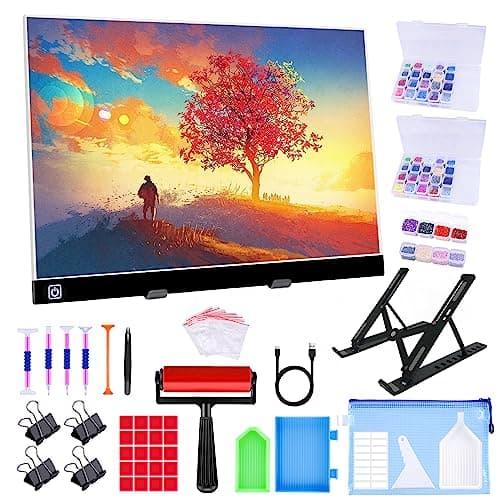 Image of A3 LED Light Pad for Diamond Painting,Ratukall Diamond Art Light Board Kit,Portable Light Box for Tracing with 5D Painting Tools Set for Full Drill Diamond Painting Accessories (31 x 42cm)