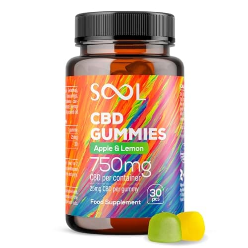 Image of SOOL CBD Gummies 750mg 30pcs | 25mg CBD Gummy | Apple & Lemon Flavour | Cannabidiol CBD Oil Edibles | CBD Oil | Stress & Anxiety Relief | Calm, Unwind, Improve Sleep