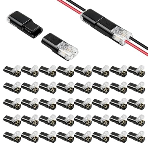Image of 40PCS Double Wire Plug in Connector Set 2 Pin Wire Connectors Push Fit, Electrical Connectors for LED Strip Automotive Wire Crimp Connectors for 18-22 AWG Wires Plug-in Cable Terminals for Cars Trucks