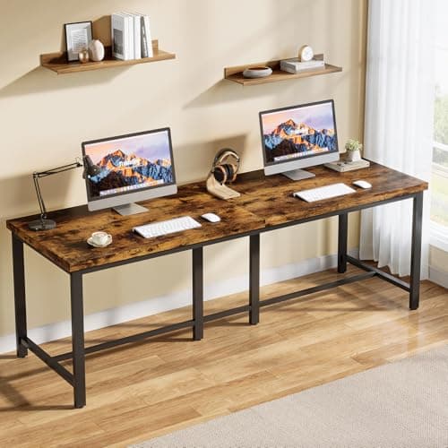 Image of Tribesigns 200 x 60 cm Double Computer Desk, Extra Long 2 Person Desk Workstation, Large Office Desk Study Writing Table for Home Office