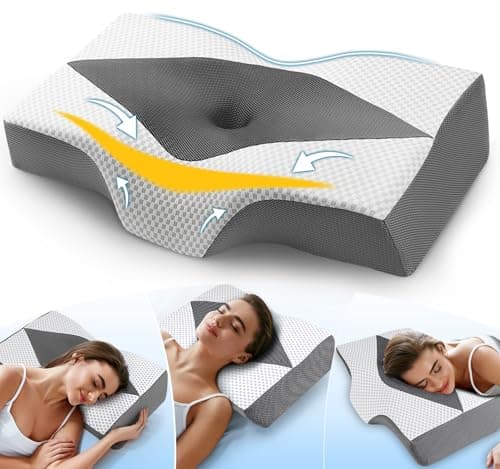 Image of Hydomi Memory Foam Cervical Pillow for Neck and Shoulder Pain: Orthopedic Neck Support Pillows for Sleeping with Hollow Design Ear Pain Free- Ergonomic Bed Bolster Pillow for Side/Back&Stomach Sleeper