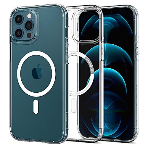 Image of Spigen Ultra Hybrid MagFit Case for iPhone 12/12 Pro, Compatible with MagSafe Accessories [Anti-Yellowing] [Military-Grade Drop Protection] - Clear White